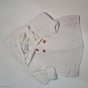 BEBE BEA 100% Cotton Oversized Button Up Hooded Lined Caridgan Jacket Knit